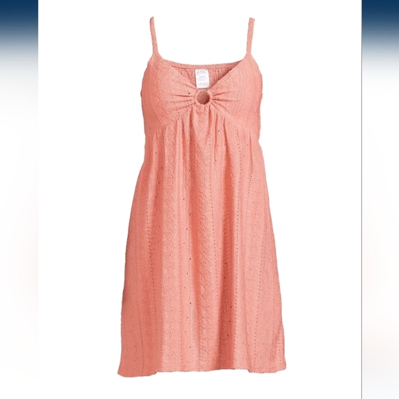 Summer Mini Dress Lace O-Ring plus size built-in bra adjus straps V-neck Stretch - Picture 4 of 12